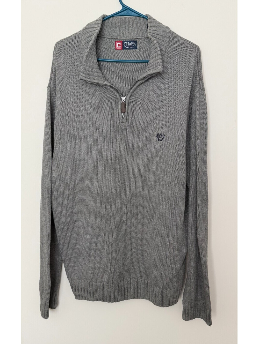 Men's Chaps Gray Knit Sweater Size Large